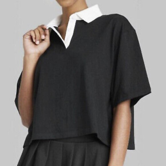 ⭐️ Crop Cropped Rugby Colorblock Hipster Hippie Artsy Boho Bohemian Top Blouse - Picture 1 of 5